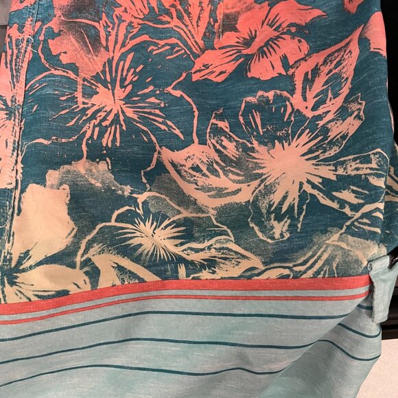 O’Neill Men’s Board Shorts Floral Print Teal & Coral Swim Trunks - Picture 4 of 5